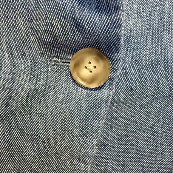 Veronica Beard Dickey Cutaway Jacket Lined Blue Linen Size 2 - Picture 9 of 13